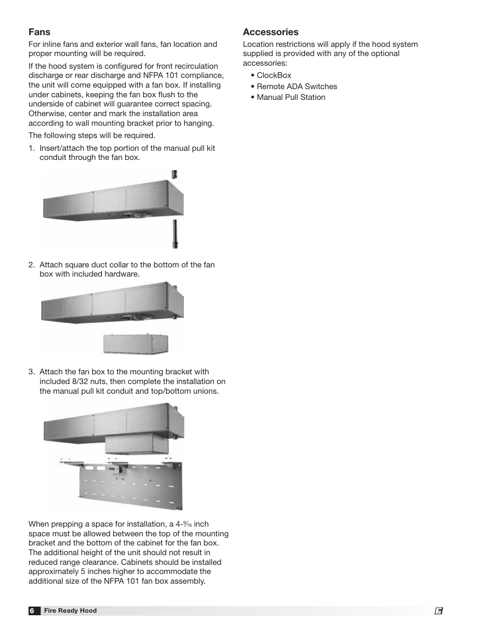 Fans, Accessories | Greenheck Fire Ready Hood - GRRS User Manual | Page 6 / 28