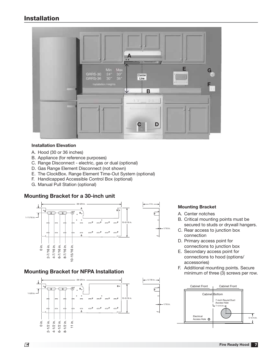 Installation | Greenheck Fire Ready Hood - GRRS User Manual | Page 7 / 28