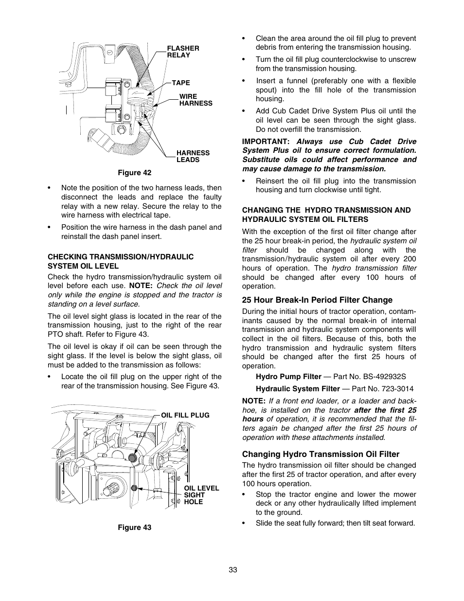 Cub Cadet SERIES 5000 5252 User Manual | Page 33 / 48