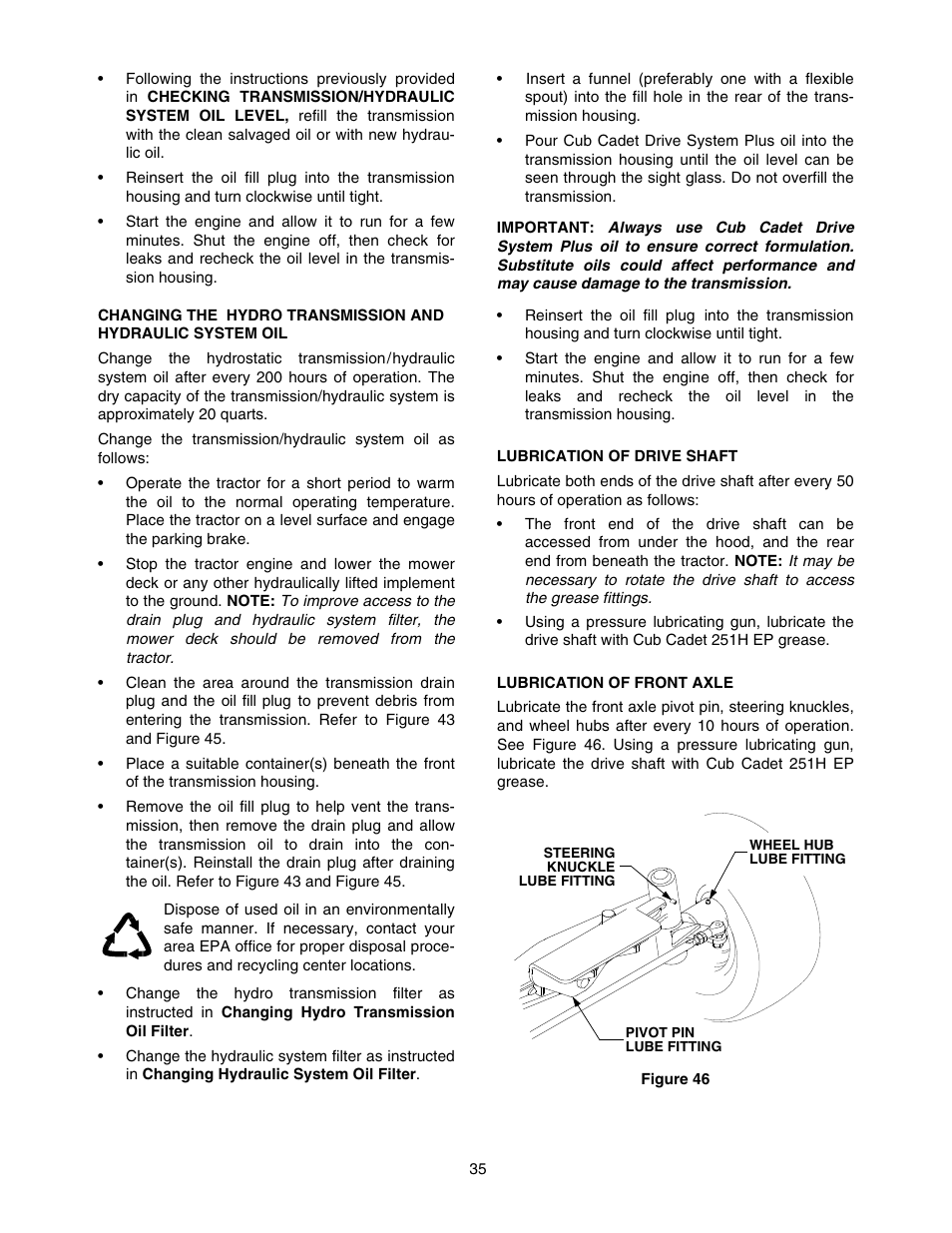 Cub Cadet SERIES 5000 5252 User Manual | Page 35 / 48