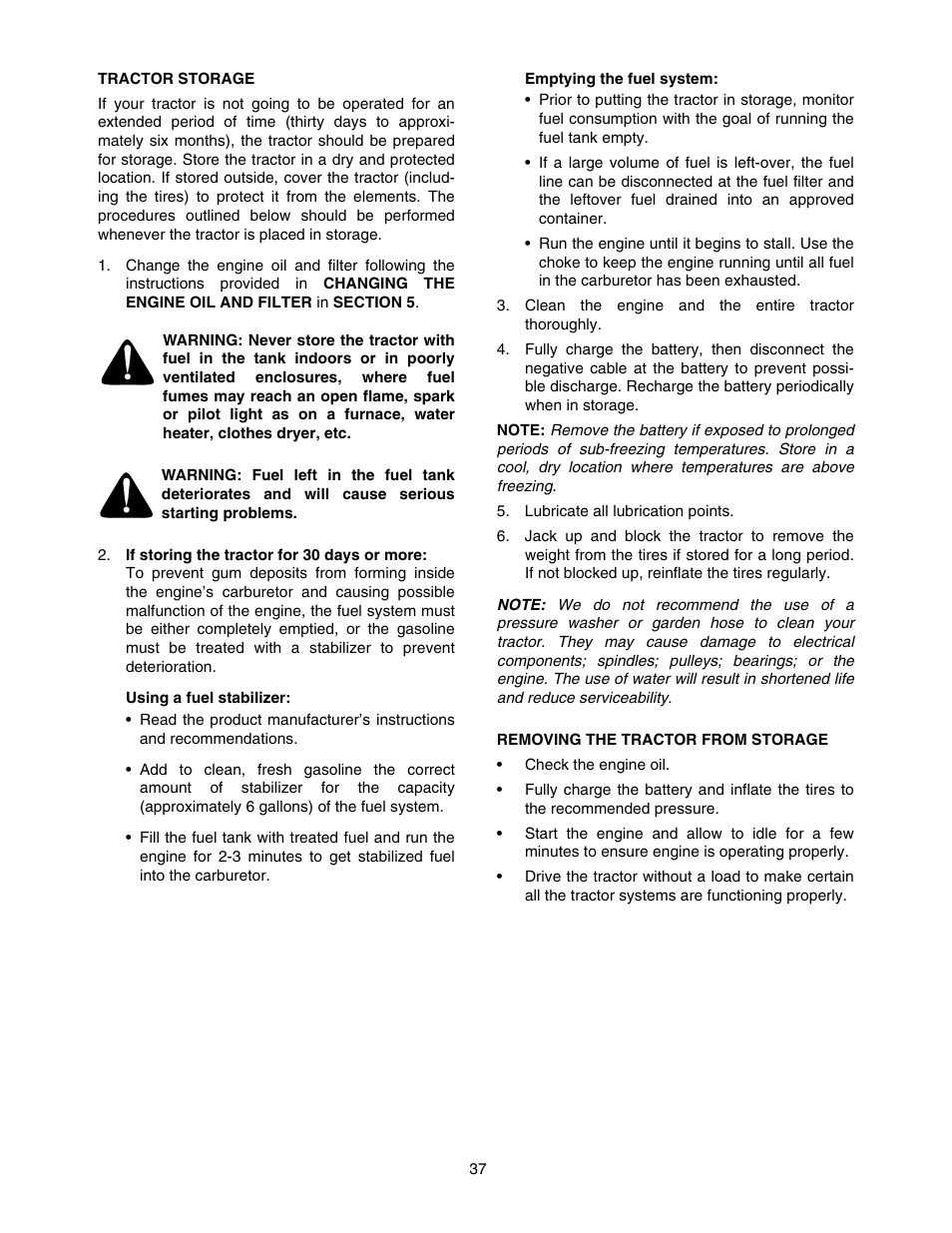 Cub Cadet SERIES 5000 5252 User Manual | Page 37 / 48