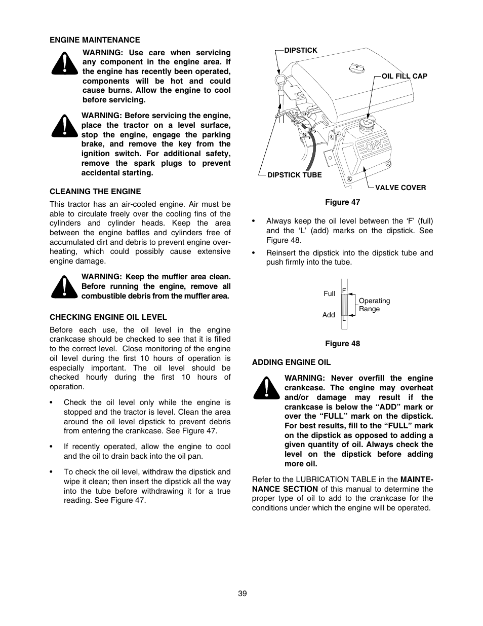 Cub Cadet SERIES 5000 5252 User Manual | Page 39 / 48