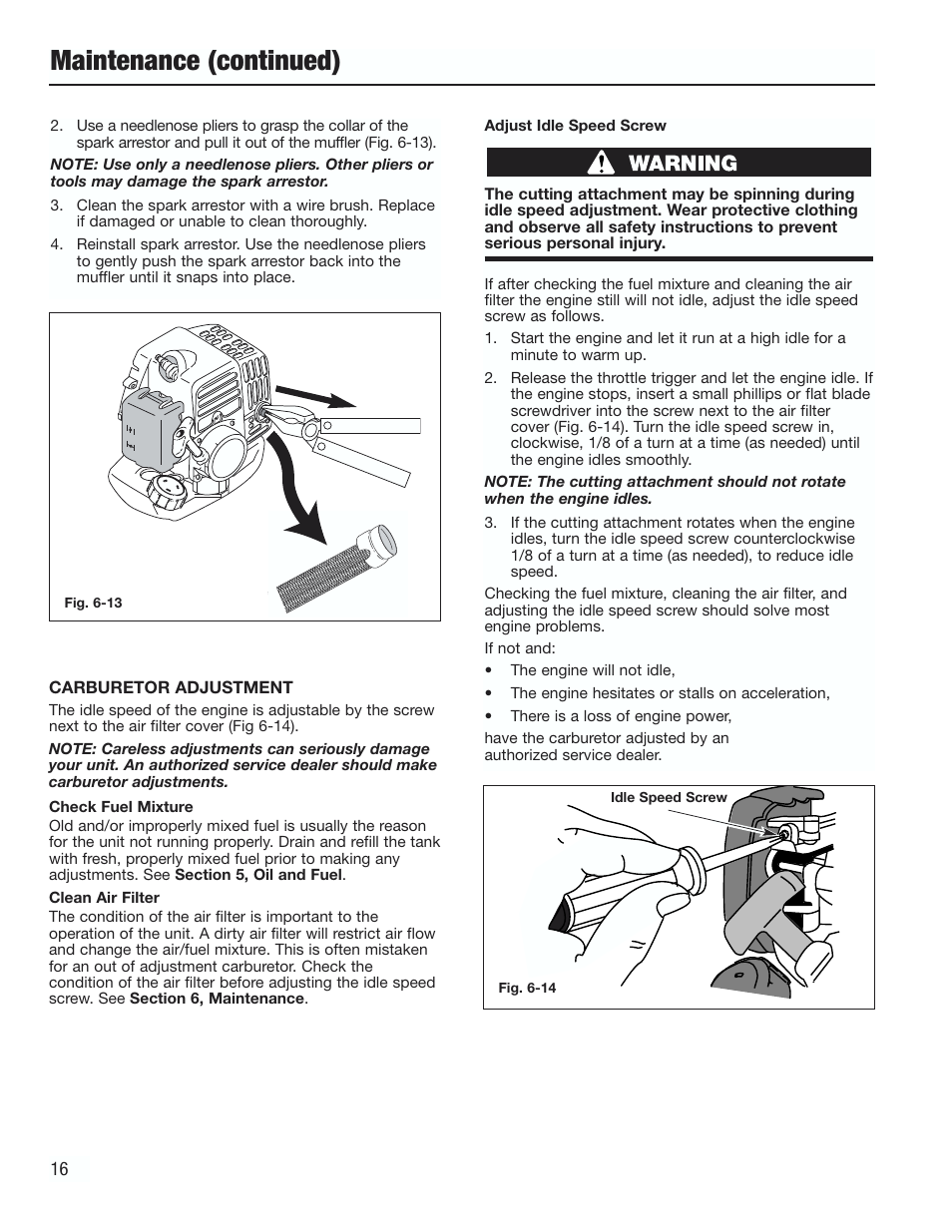 Maintenance (continued) | Cub Cadet CC3000 User Manual | Page 16 / 60