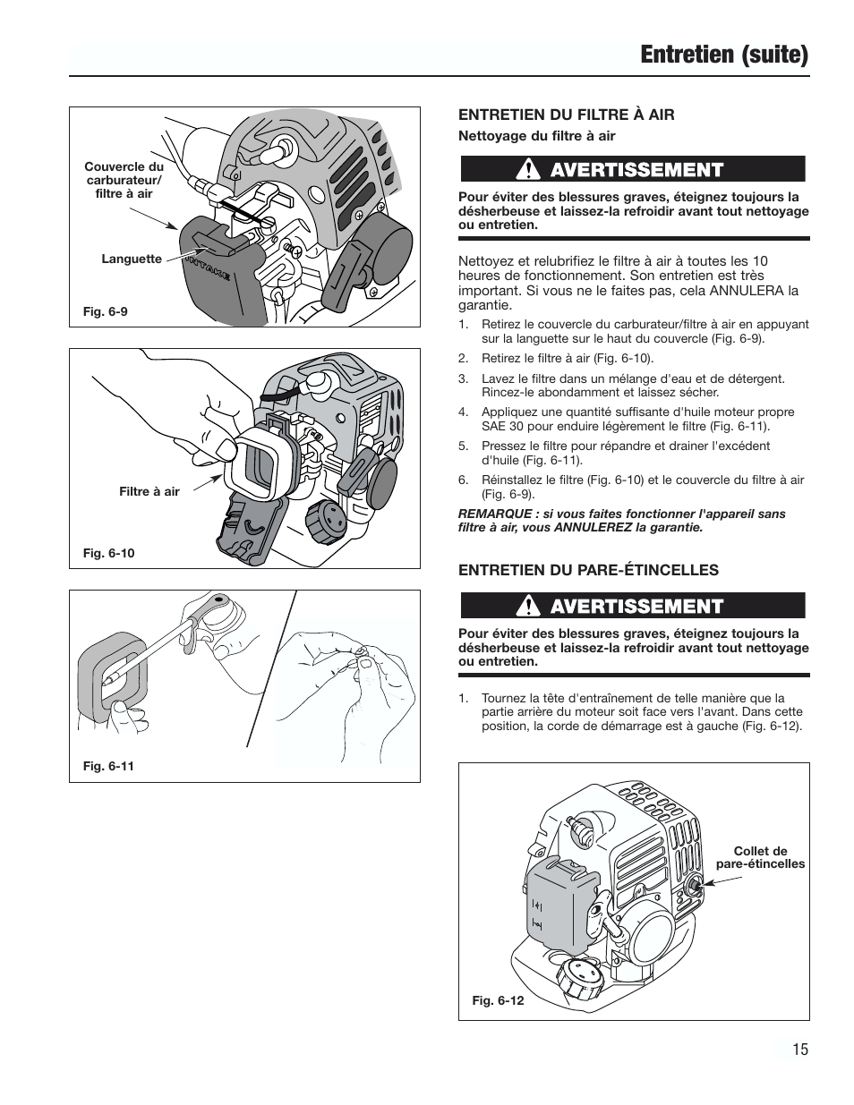 Entretien (suite) | Cub Cadet CC3000 User Manual | Page 35 / 60