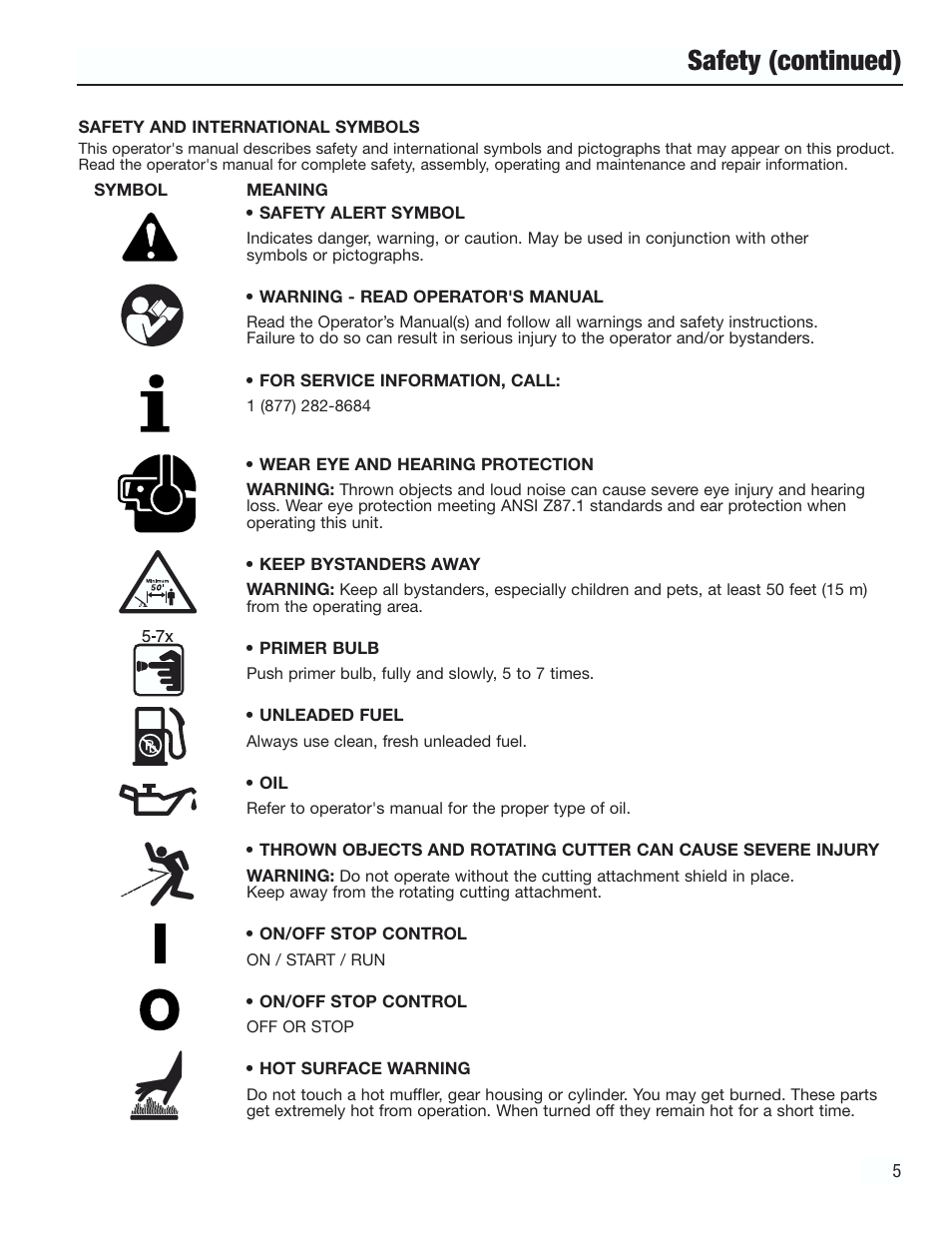 Safety (continued) | Cub Cadet CC3000 User Manual | Page 5 / 60