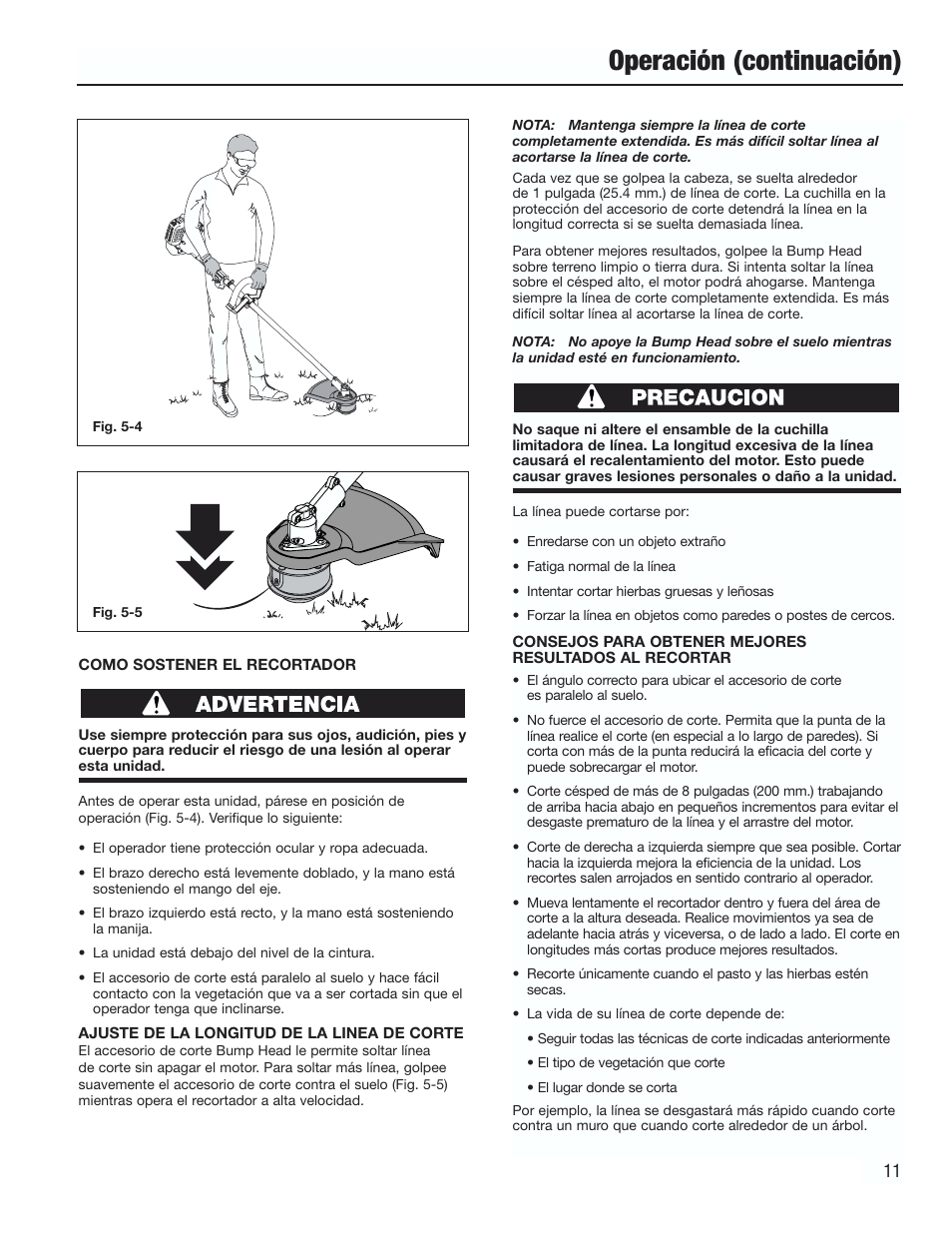 Operación (continuación) | Cub Cadet CC3000 User Manual | Page 51 / 60
