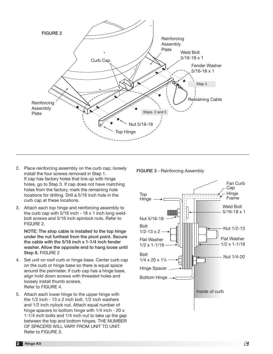 Greenheck Hinge Kit Sizes 220-540 (462865) User Manual | Page 2 / 4