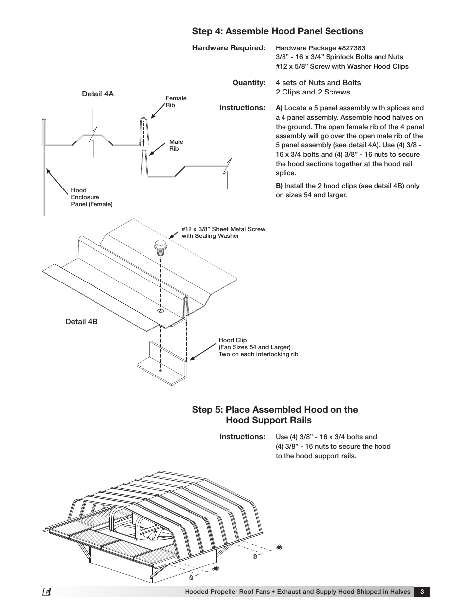 Greenheck Hooded Propeller Fans (463563) User Manual | Page 3 / 4