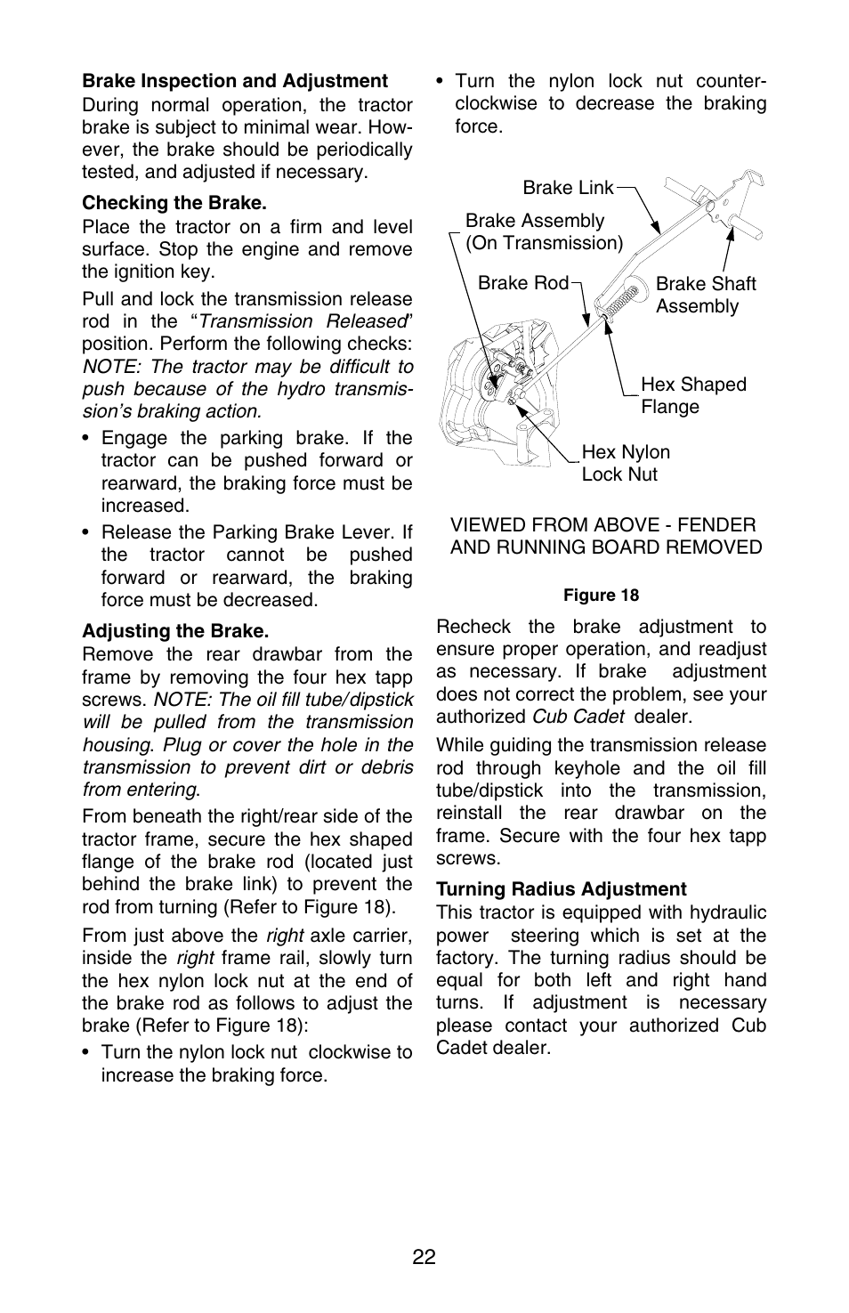 Cub Cadet SERIES 3000 GT 3200 User Manual | Page 22 / 44