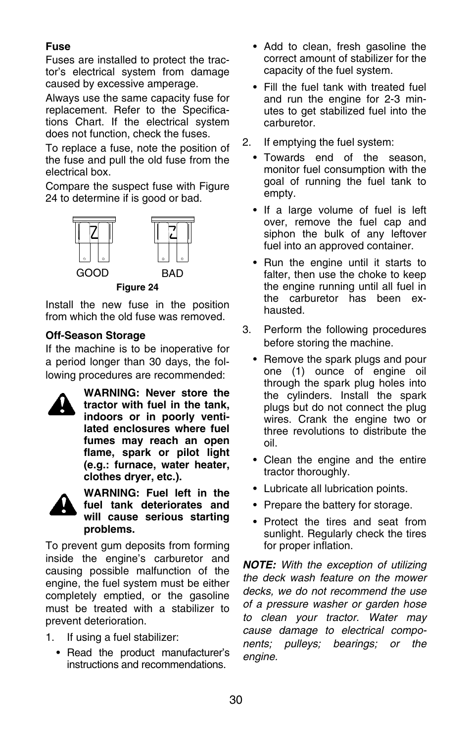 Cub Cadet SERIES 3000 GT 3200 User Manual | Page 30 / 44