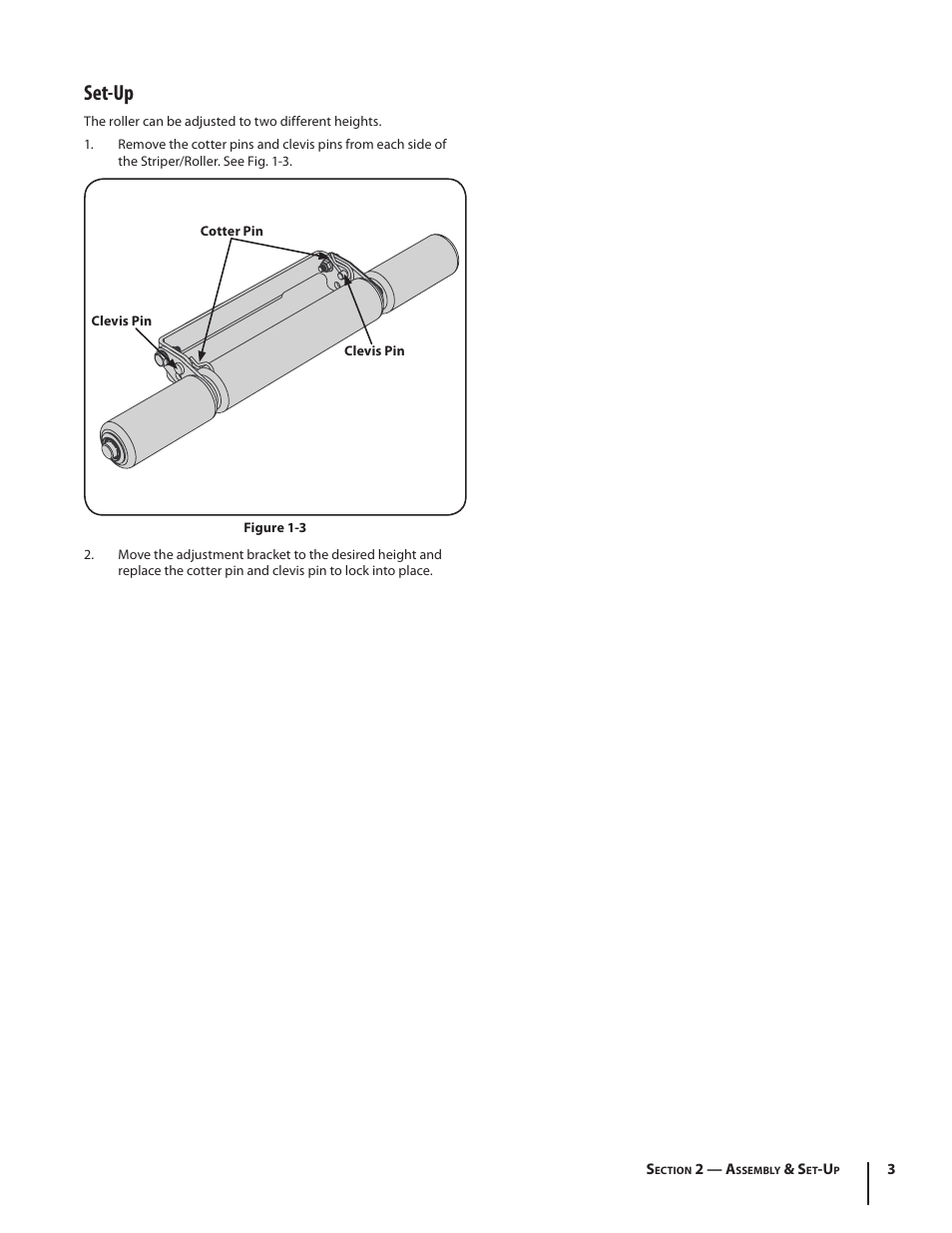 Set-up | Cub Cadet Timing Deck Striper/Roller User Manual | Page 3 / 8
