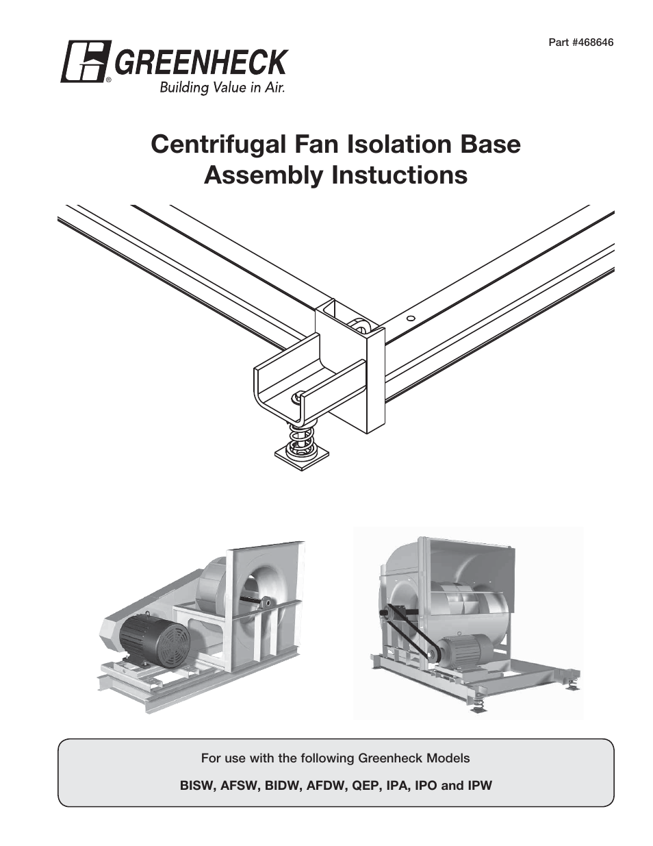Greenheck Isolation Assembly Instructions (468646) User Manual | 8 pages