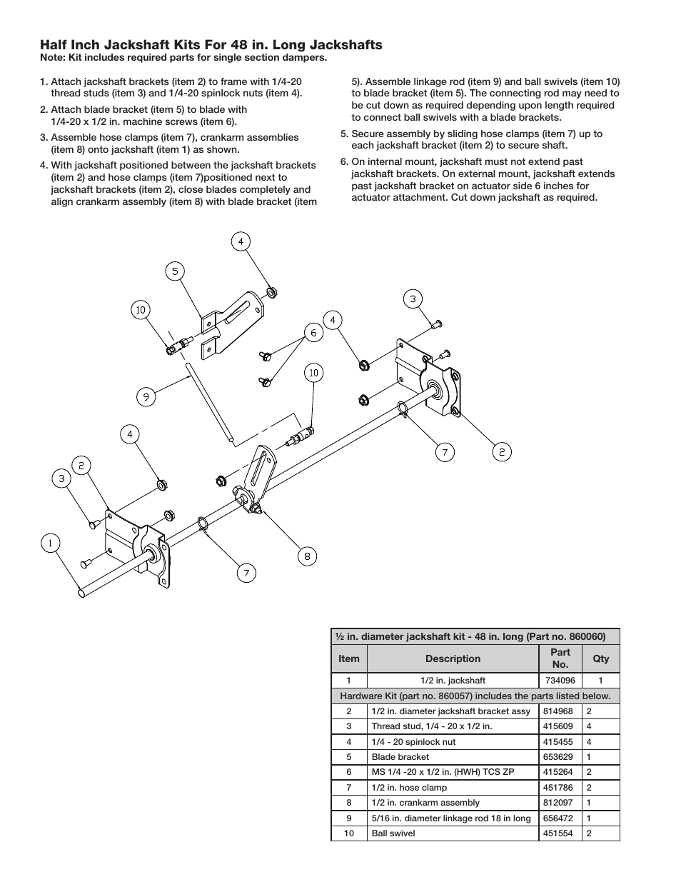 Greenheck Jackshafting Kits (474210) User Manual | Page 6 / 8
