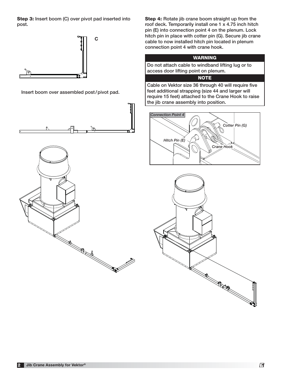 Greenheck Jib Crane Assembly Instructions for Vektor (472081) User Manual | Page 2 / 4