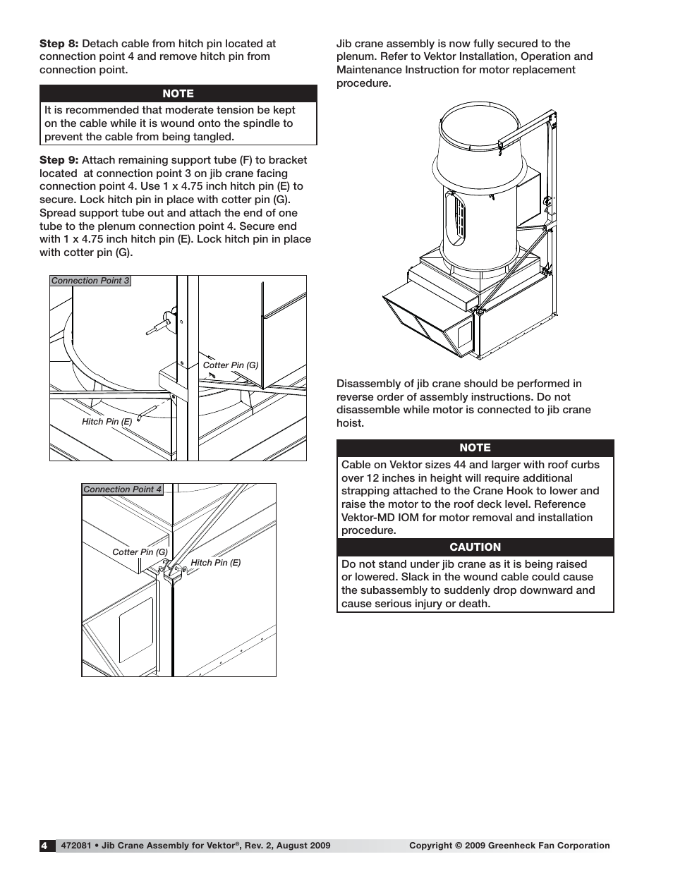 Greenheck Jib Crane Assembly Instructions for Vektor (472081) User Manual | Page 4 / 4