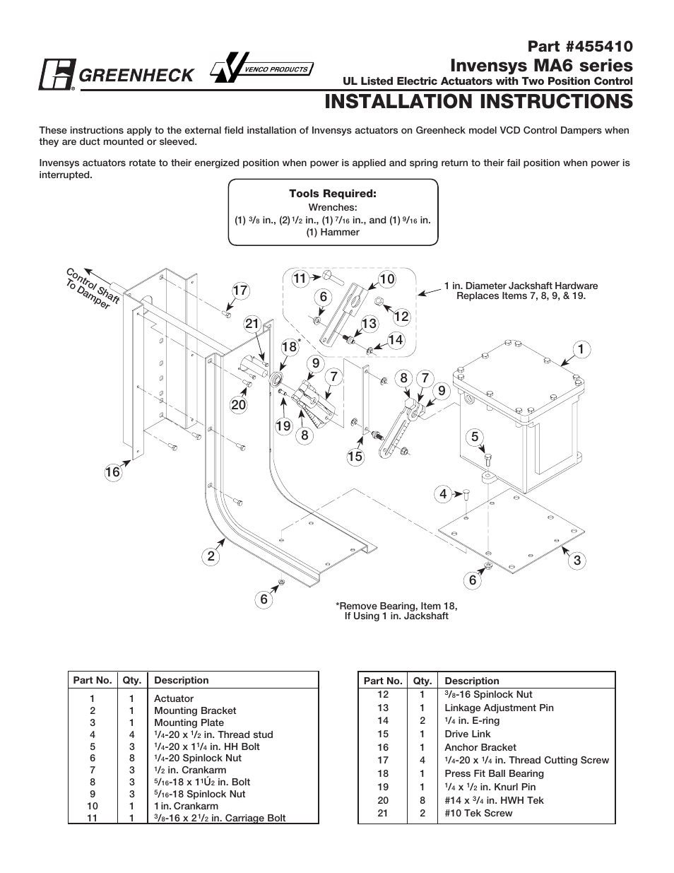 Greenheck MA6 Series (455410) User Manual | 4 pages