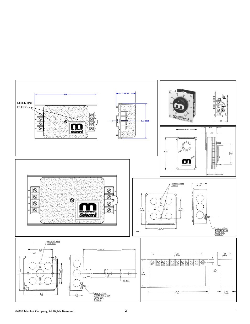 Introduction and dimensions | Greenheck Maxitrol Series 14 User Manual | Page 2 / 8