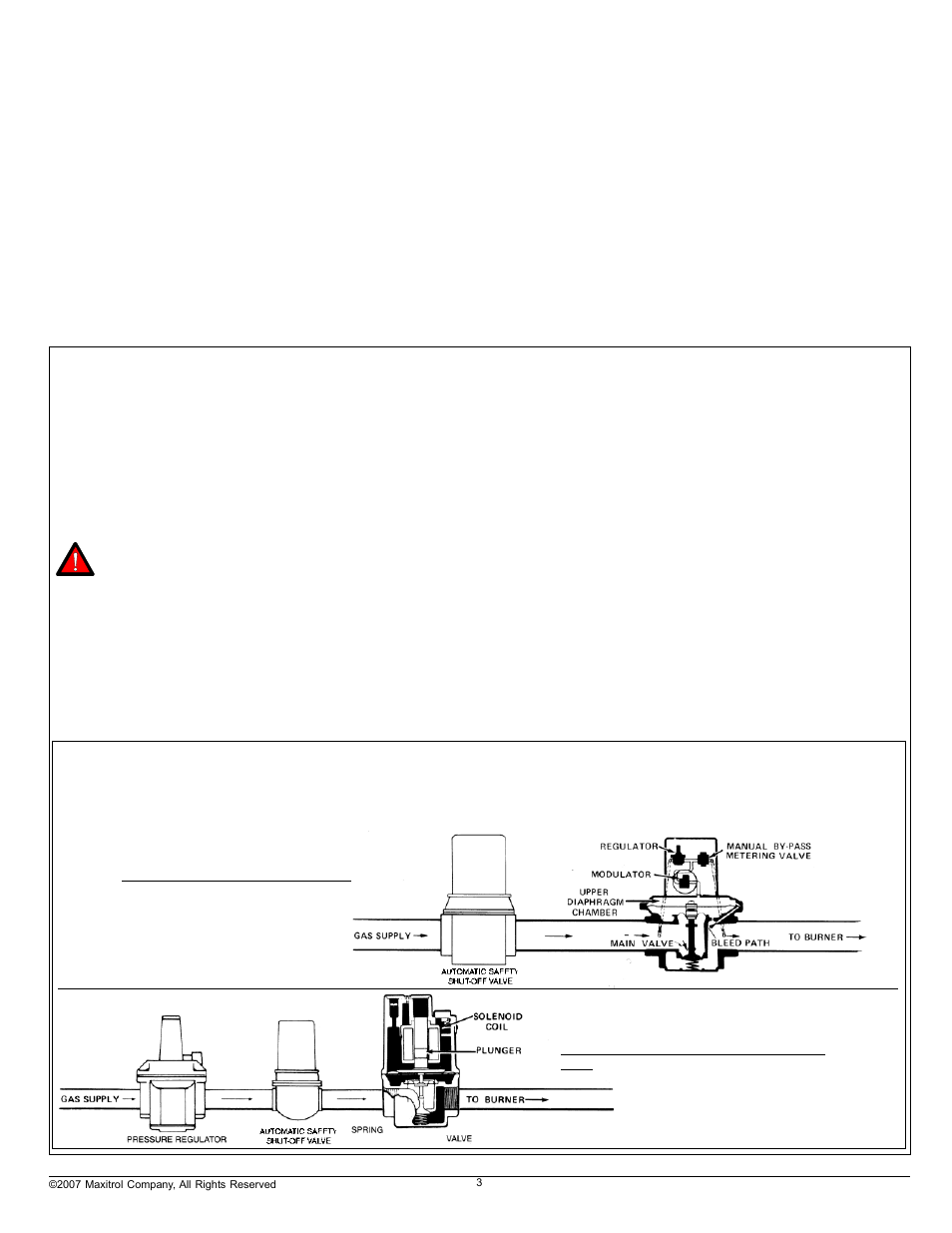 Specifications installation of components, Typical gas trains | Greenheck Maxitrol Series 14 User Manual | Page 3 / 8