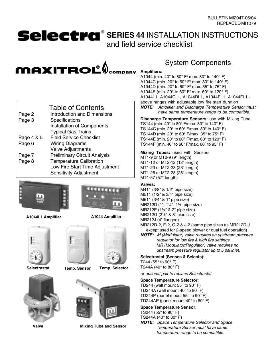Greenheck Maxitrol Series 44 User Manual | 8 pages