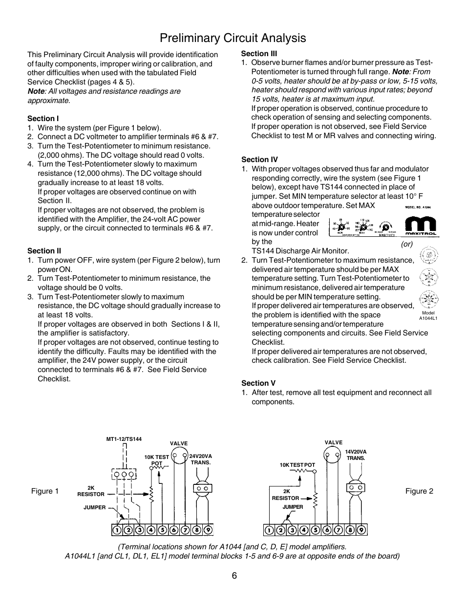 Preliminary circuit analysis | Greenheck Maxitrol Series 44 User Manual | Page 6 / 8