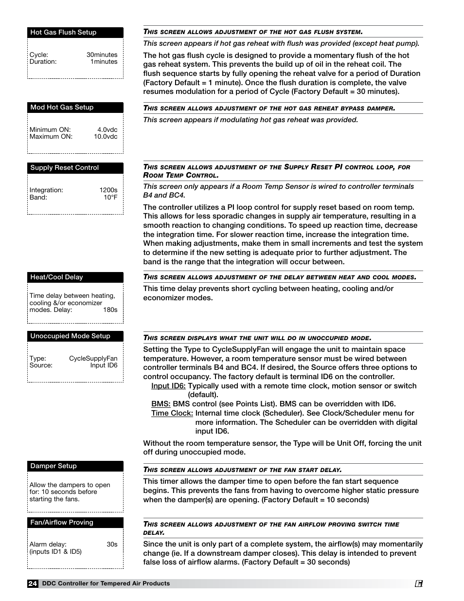 Greenheck Microprocessor Controller (474706 IOM) TAP v1.04 June 2011 (ERCH, ERH, APEX, VER, ERT) User Manual | Page 24 / 32