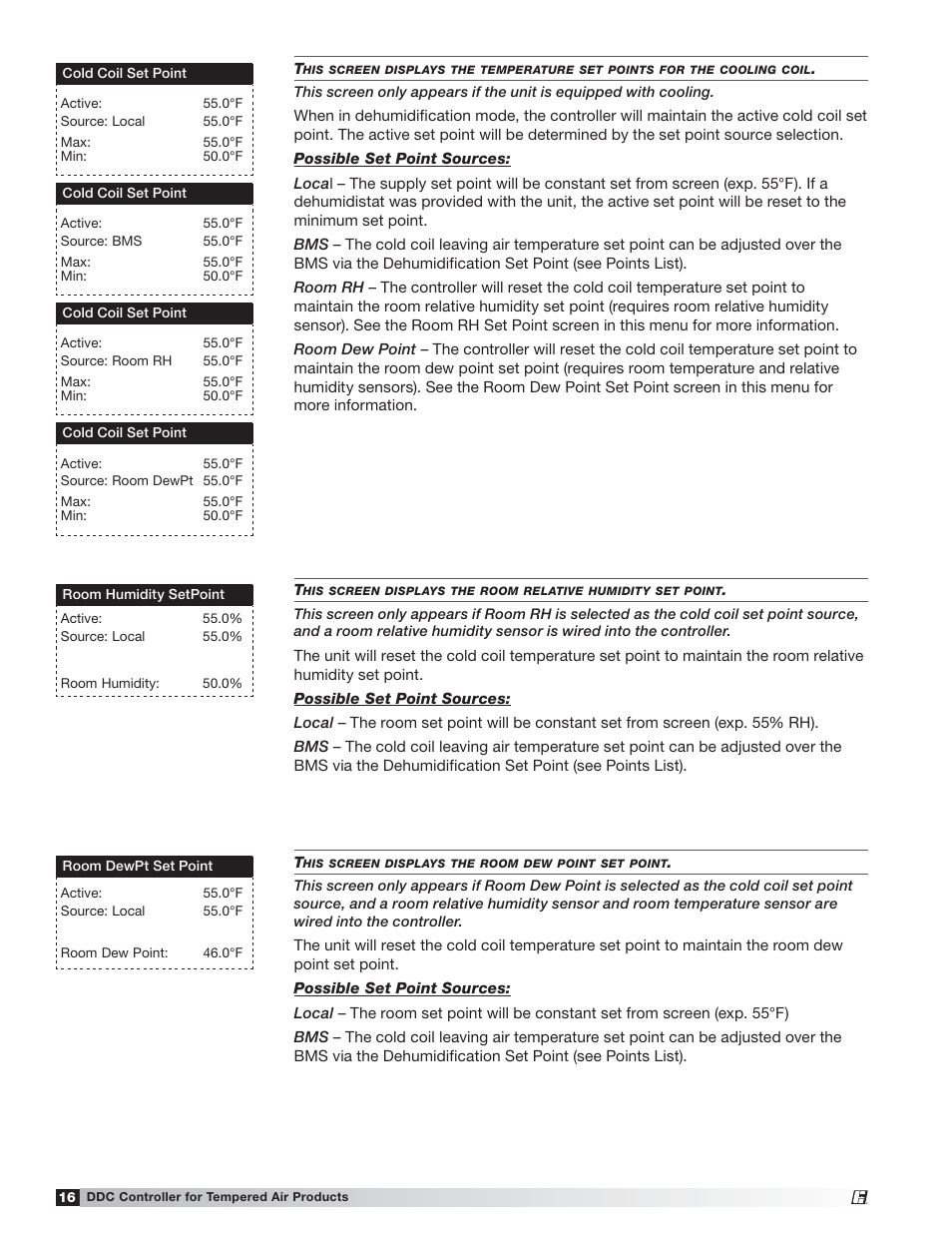 Greenheck Microprocessor Controller (475595 IOM) TAP v2.10 April 2014 (RVE, ERCH-01, ERT-01) User Manual | Page 16 / 44