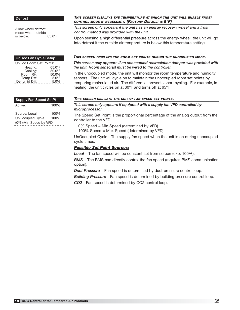Greenheck Microprocessor Controller (475595 IOM) TAP v2.10 April 2014 (RVE, ERCH-01, ERT-01) User Manual | Page 18 / 44