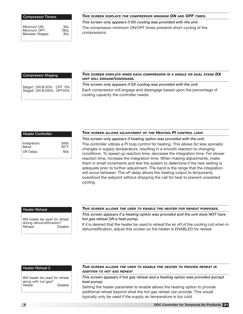 Greenheck Microprocessor Controller (475595 IOM) TAP v2.10 April 2014 (RVE, ERCH-01, ERT-01) User Manual | Page 31 / 44