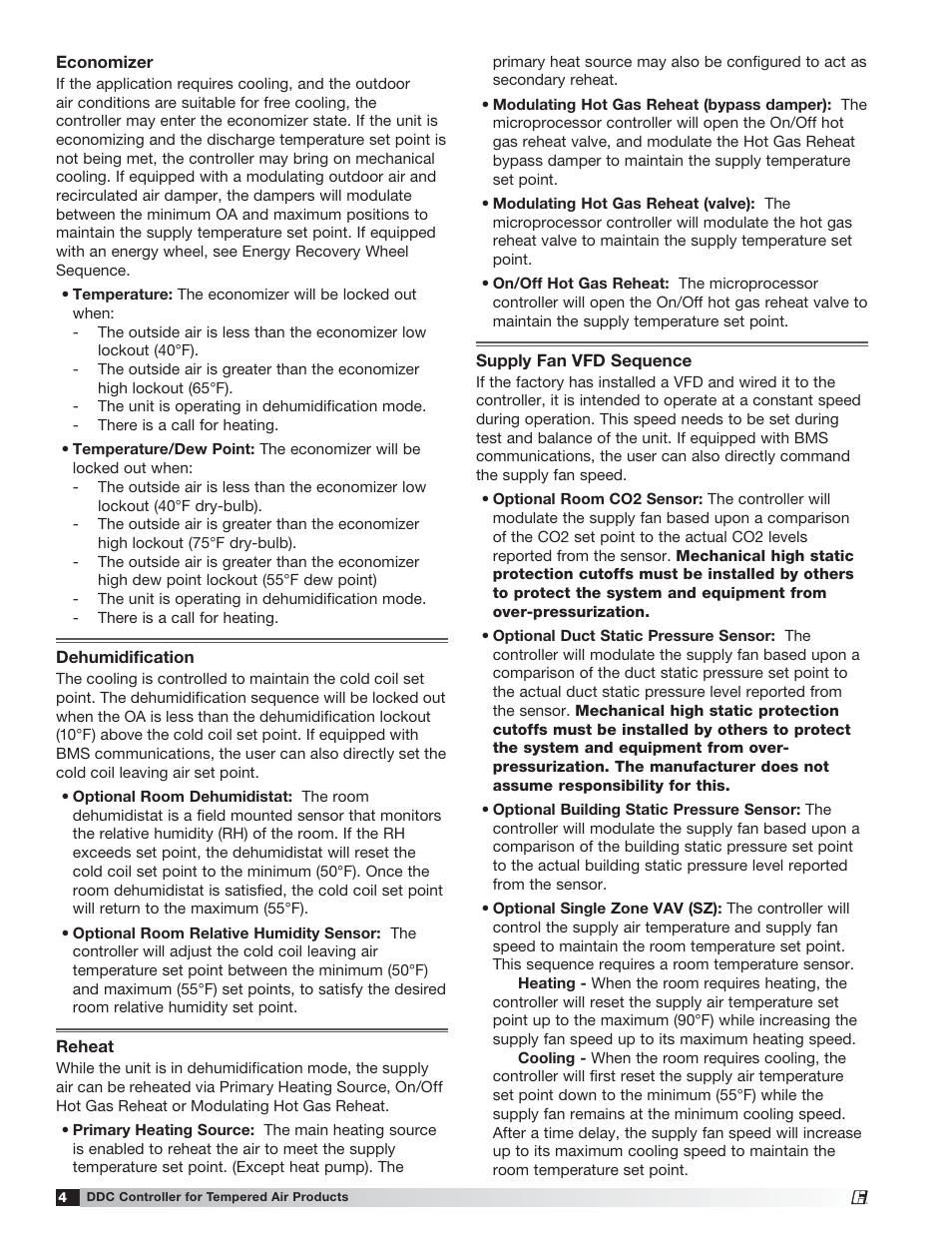 Greenheck Microprocessor Controller (475595 IOM) TAP v2.10 April 2014 (RVE, ERCH-01, ERT-01) User Manual | Page 4 / 44