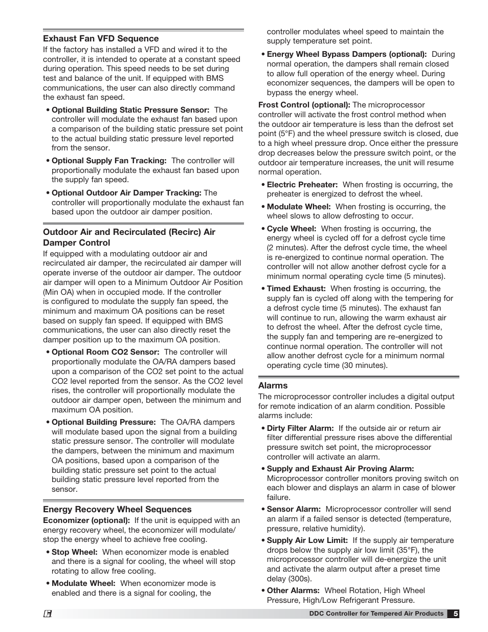 Greenheck Microprocessor Controller (475595 IOM) TAP v2.10 April 2014 (RVE, ERCH-01, ERT-01) User Manual | Page 5 / 44