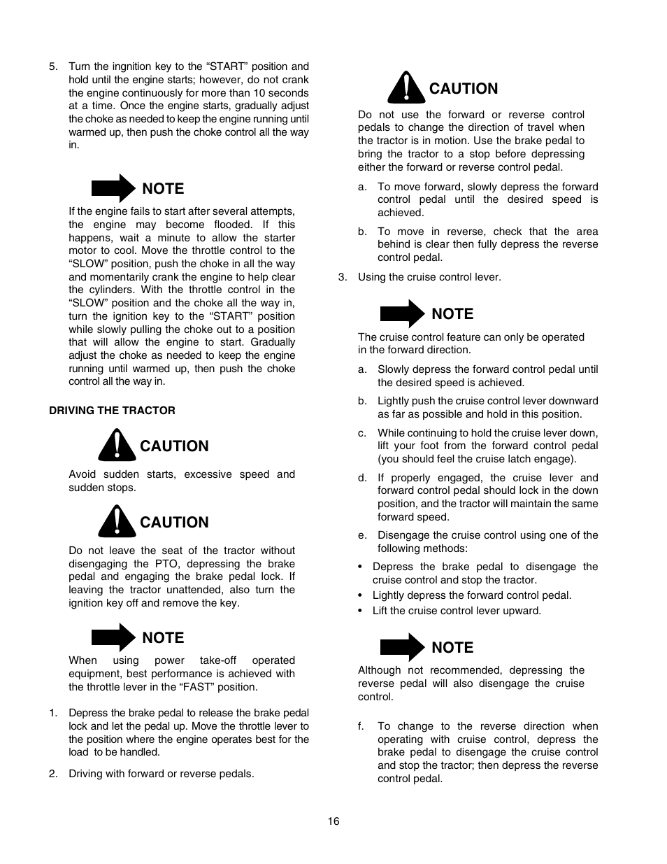 Caution | Cub Cadet 2176 User Manual | Page 16 / 60