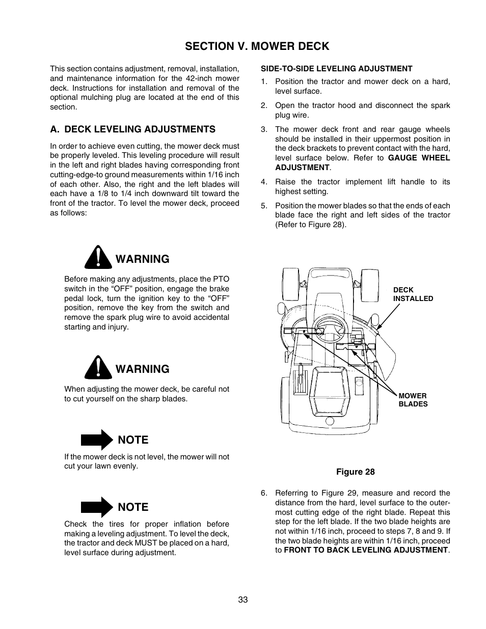 Warning | Cub Cadet 2176 User Manual | Page 33 / 60