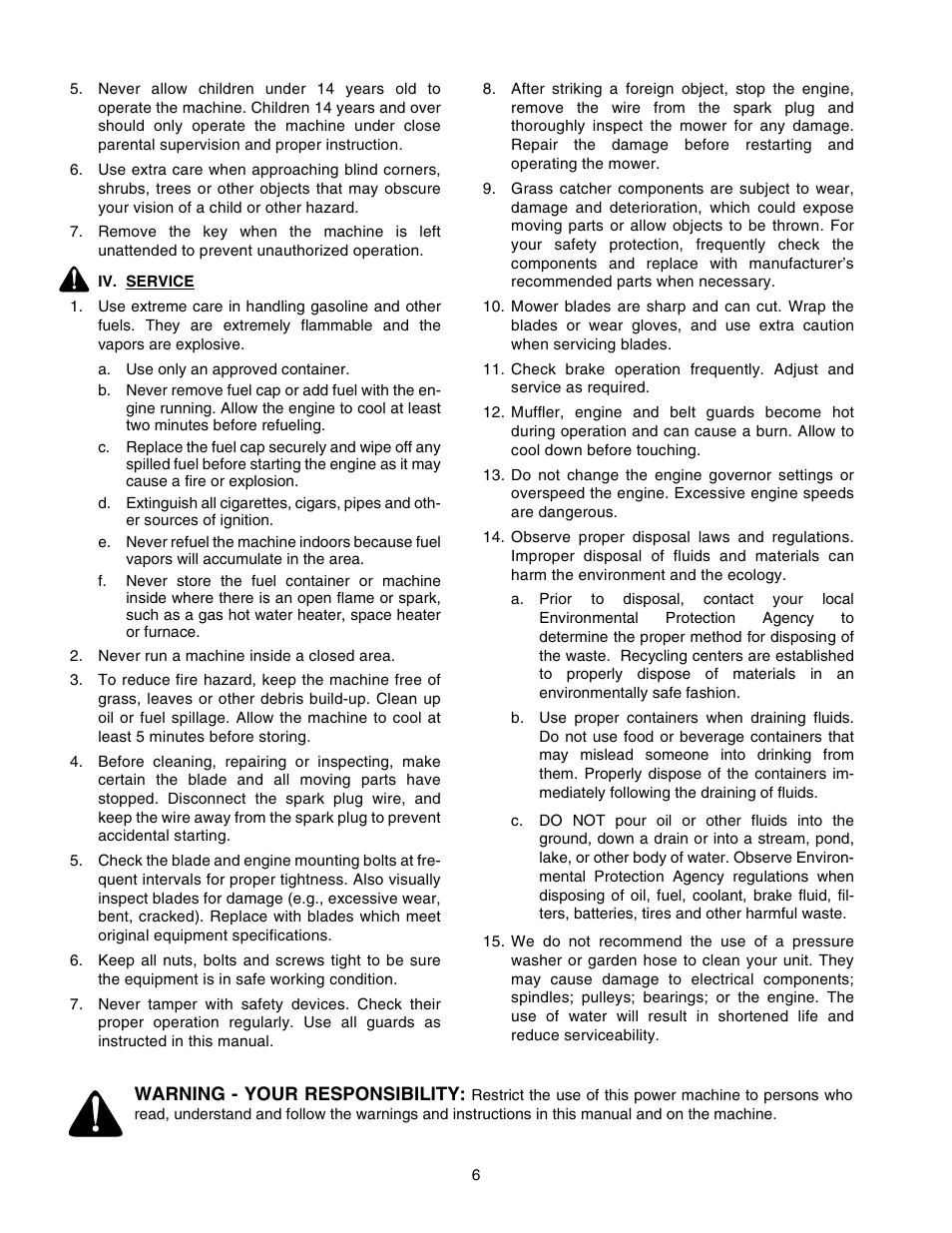 Cub Cadet 2176 User Manual | Page 6 / 60