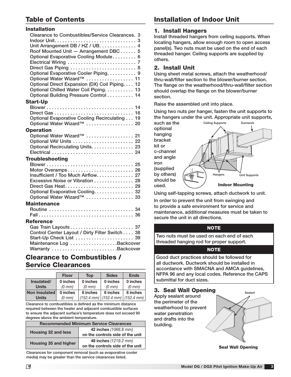 Greenheck DG/DGX Pilot Ignition (470651_IOM) User Manual | Page 3 / 40