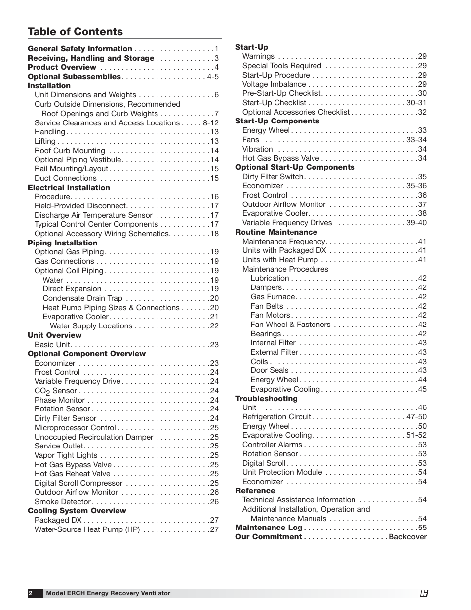 Greenheck ERCH (476054) User Manual | Page 2 / 56