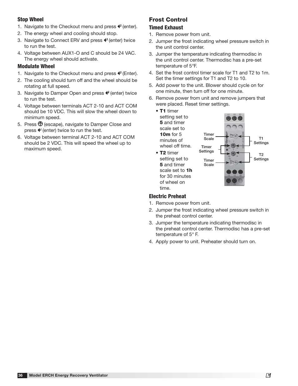 Frost control | Greenheck ERCH (476054) User Manual | Page 36 / 56