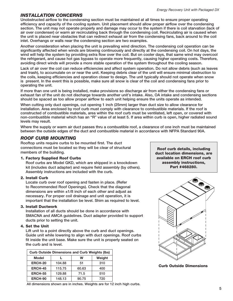 Greenheck ERCH - Energy Recovery Unit with Packaged DX (468151) User Manual | Page 5 / 52