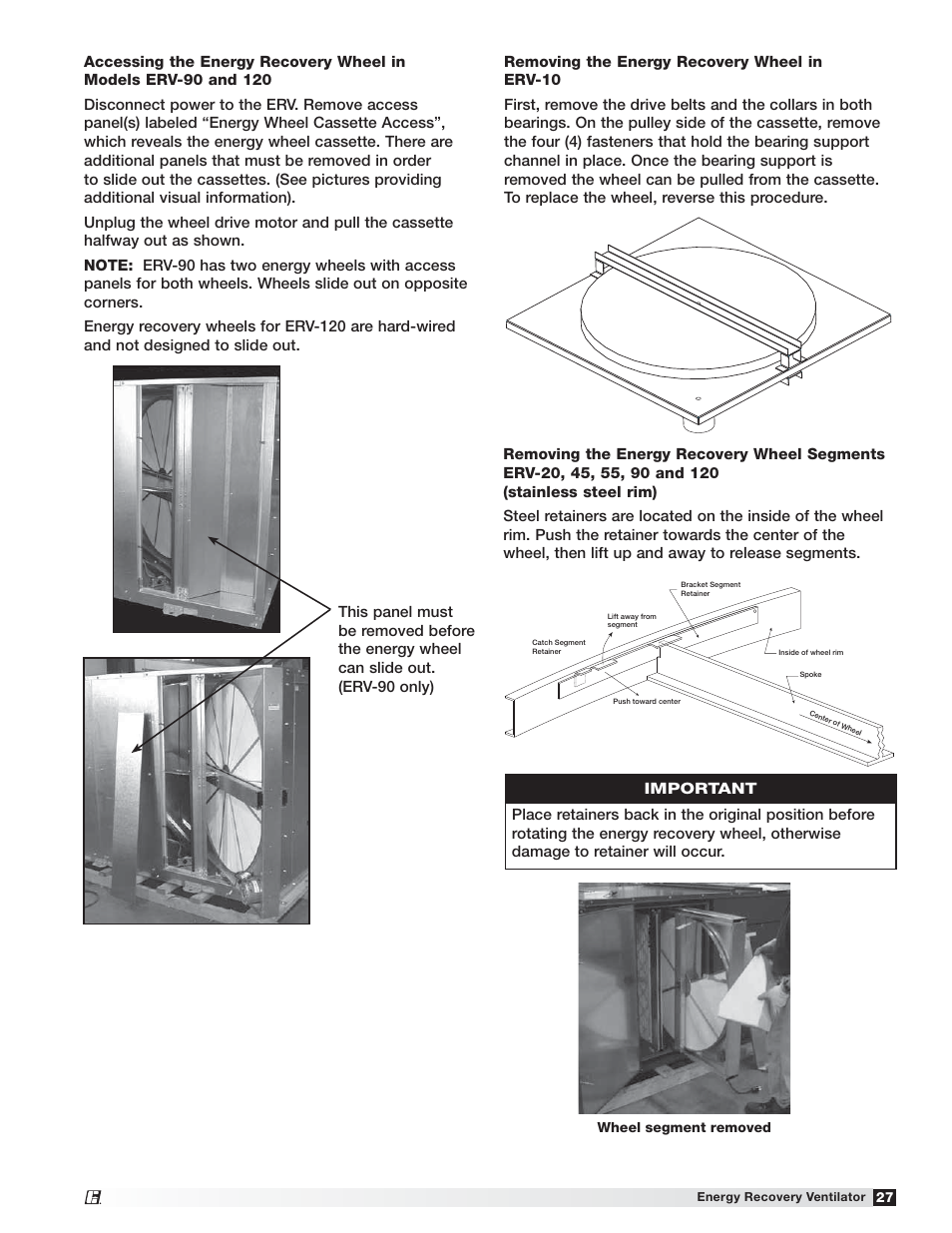Greenheck ERV (476412) User Manual | Page 27 / 32