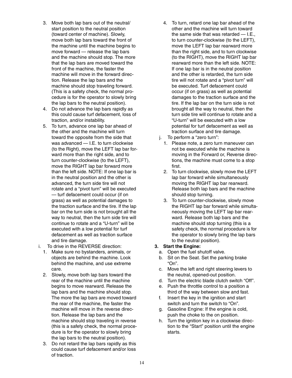 Cub Cadet Hydrostatic Zero-Turn Commercial Riding Mower Professional Turf Equipment User Manual | Page 14 / 32