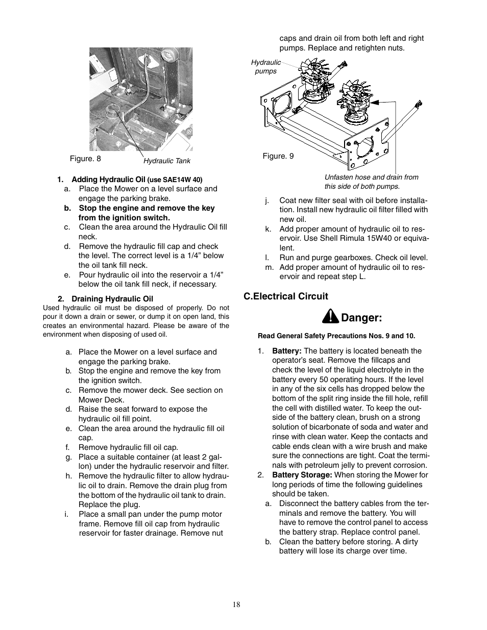 Danger | Cub Cadet Hydrostatic Zero-Turn Commercial Riding Mower Professional Turf Equipment User Manual | Page 18 / 32