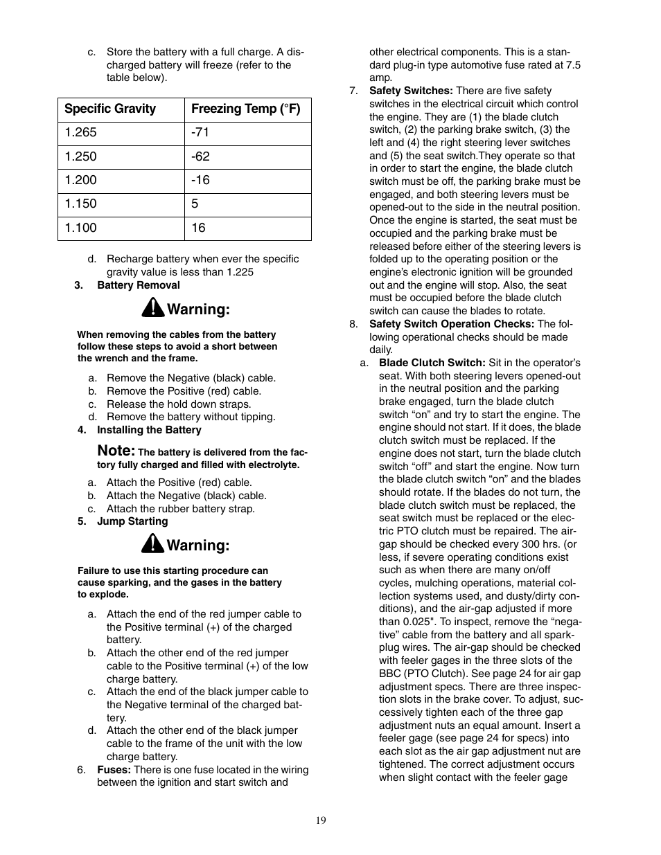 Warning | Cub Cadet Hydrostatic Zero-Turn Commercial Riding Mower Professional Turf Equipment User Manual | Page 19 / 32