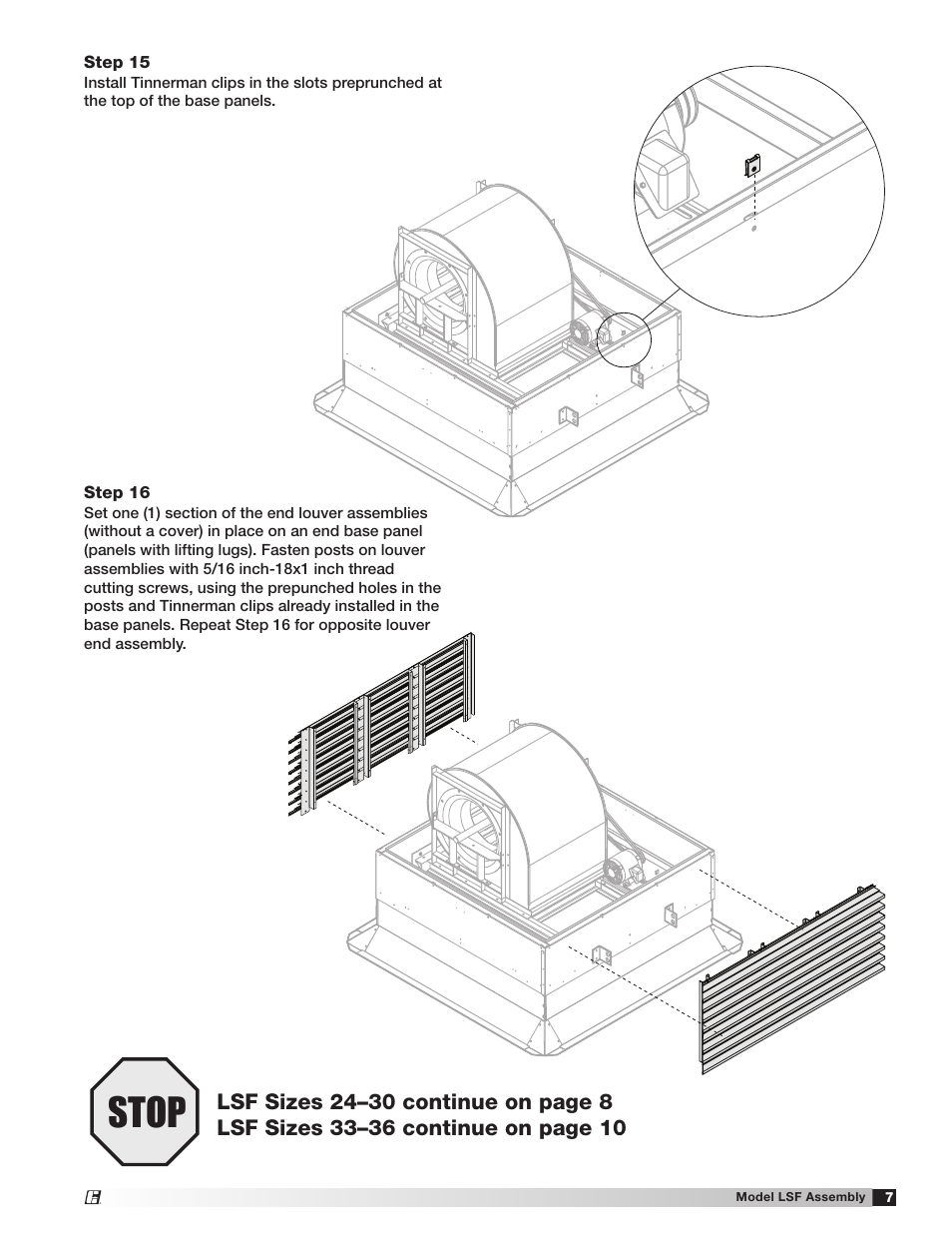 Stop | Greenheck LSF (458066) User Manual | Page 7 / 12