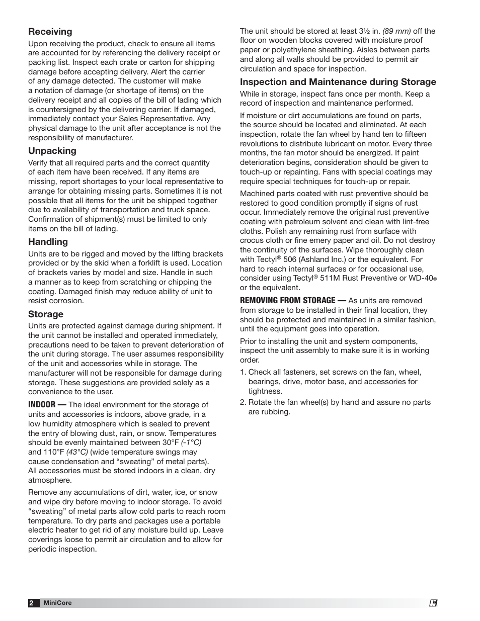 Greenheck MiniCore (479677) User Manual | Page 2 / 12