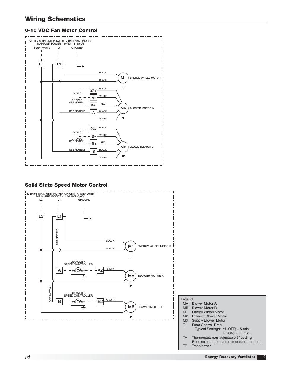 Wiring schematics | Greenheck MiniVent (459023) User Manual | Page 9 / 16