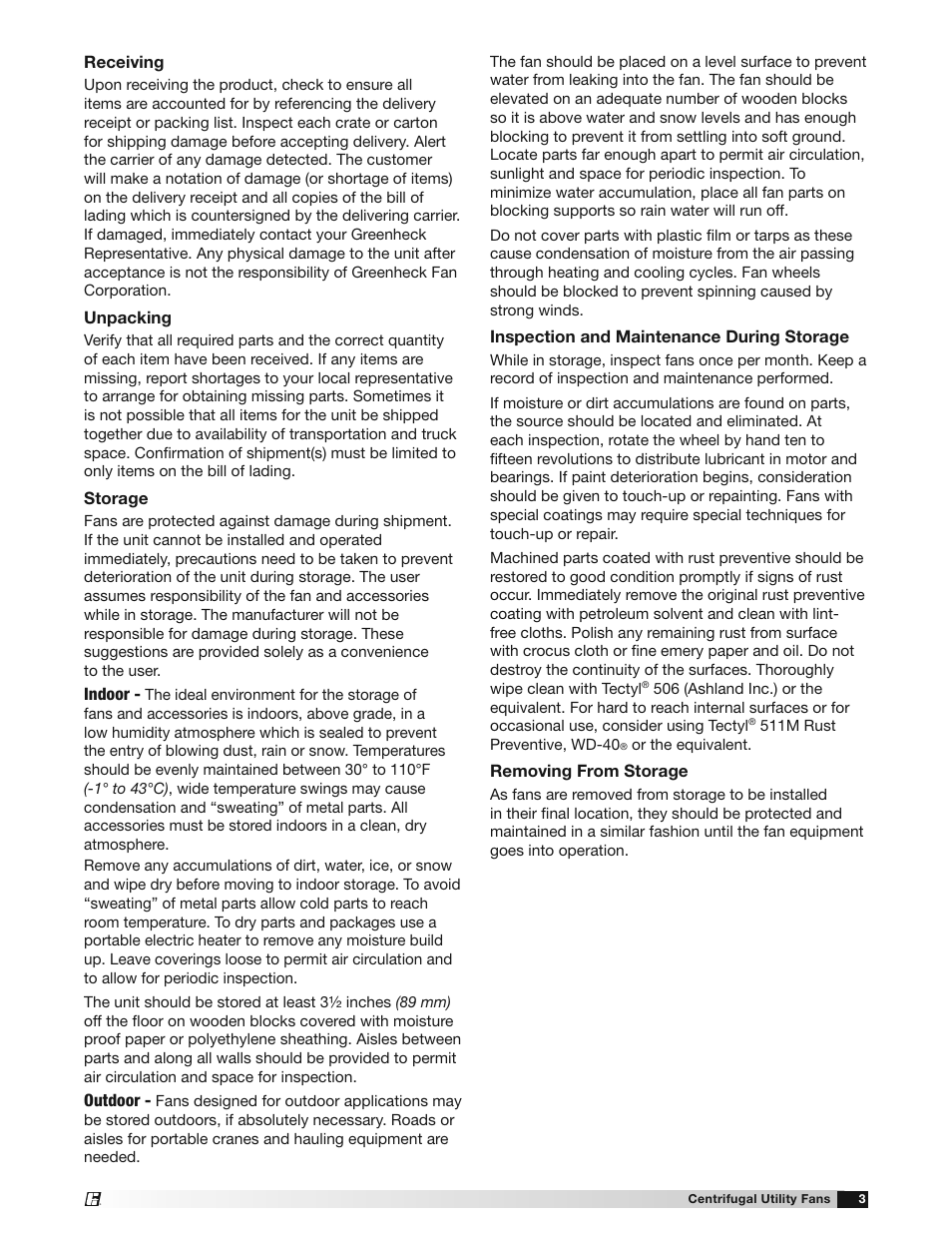 Greenheck SFD, SFB, SWB and SWD (455308) User Manual | Page 3 / 12