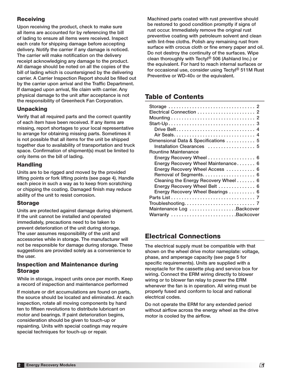Greenheck ERM 36 & 52 (456785) User Manual | Page 2 / 8