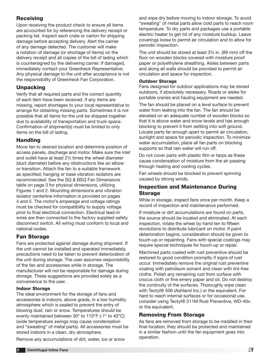 Greenheck SQ and BSQ (472058) User Manual | Page 2 / 12