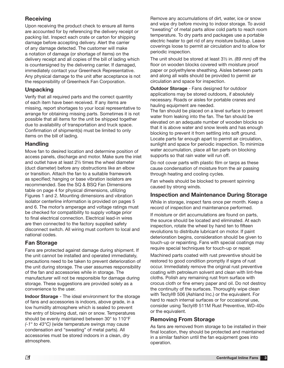 Greenheck SQ and BSQ (477180) User Manual | Page 3 / 28