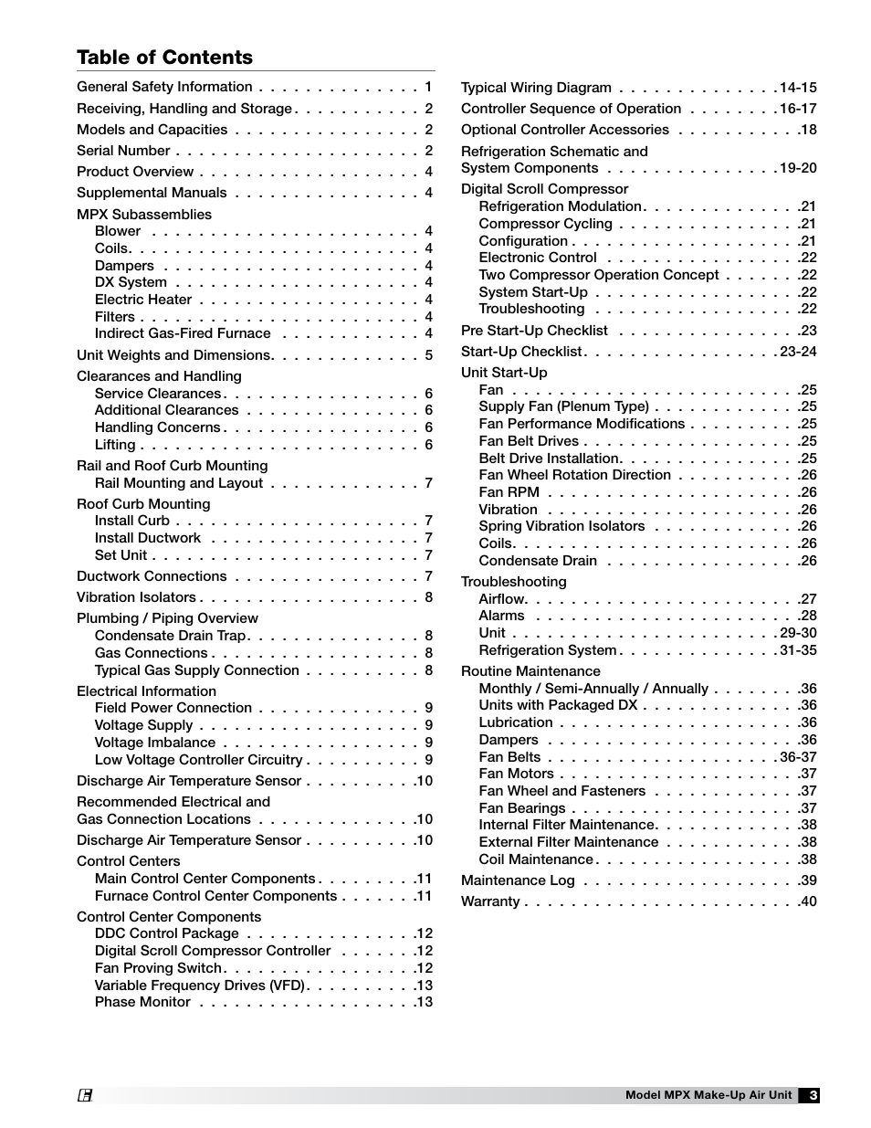 Greenheck MPX (472695) User Manual | Page 3 / 40