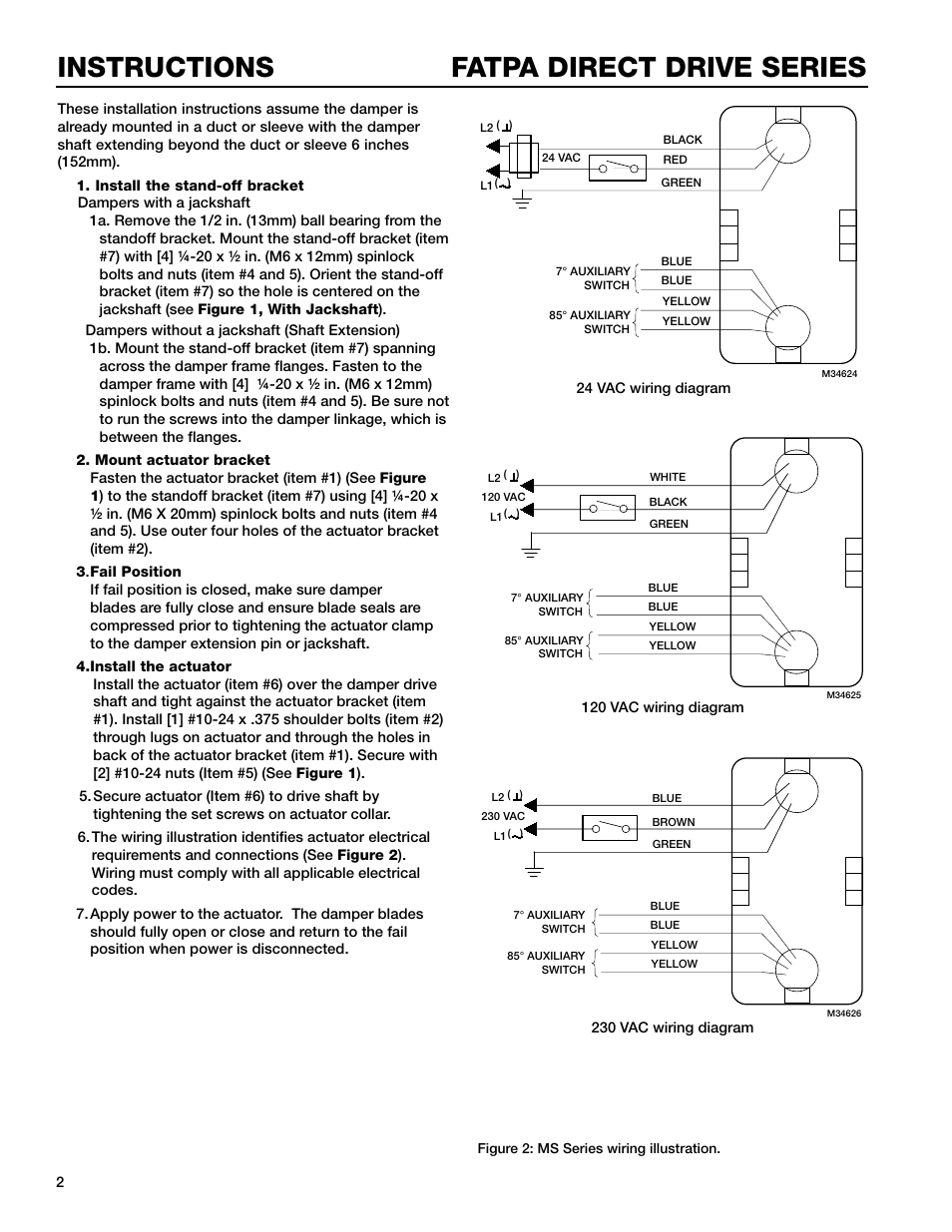 Fatpa direct drive series instructions | Greenheck MSxx04 & MSxx09 Series External (477252) User Manual | Page 2 / 3